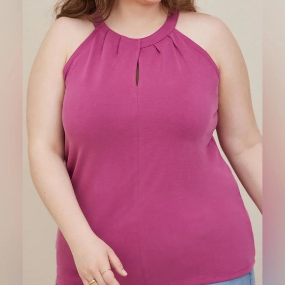 Torrid Women's 2X Purple Halter Keyhole Blouse NWT - Picture 3 of 7